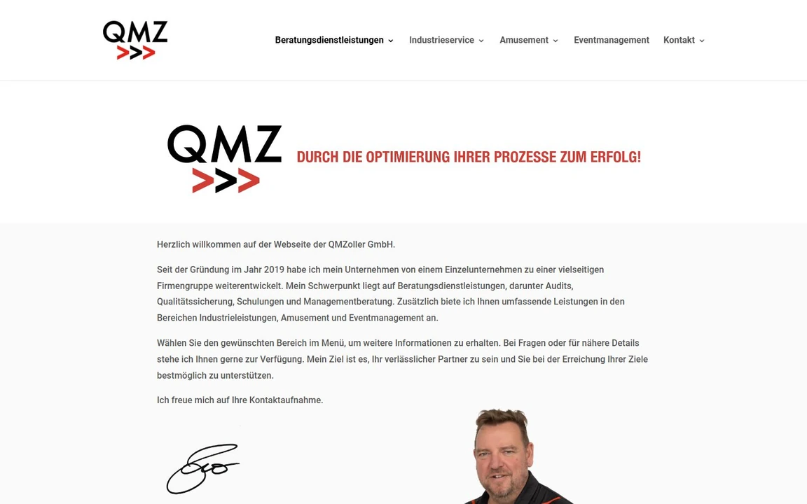 Website der QMZoller GmbH, umgesetzt von NeckarByte